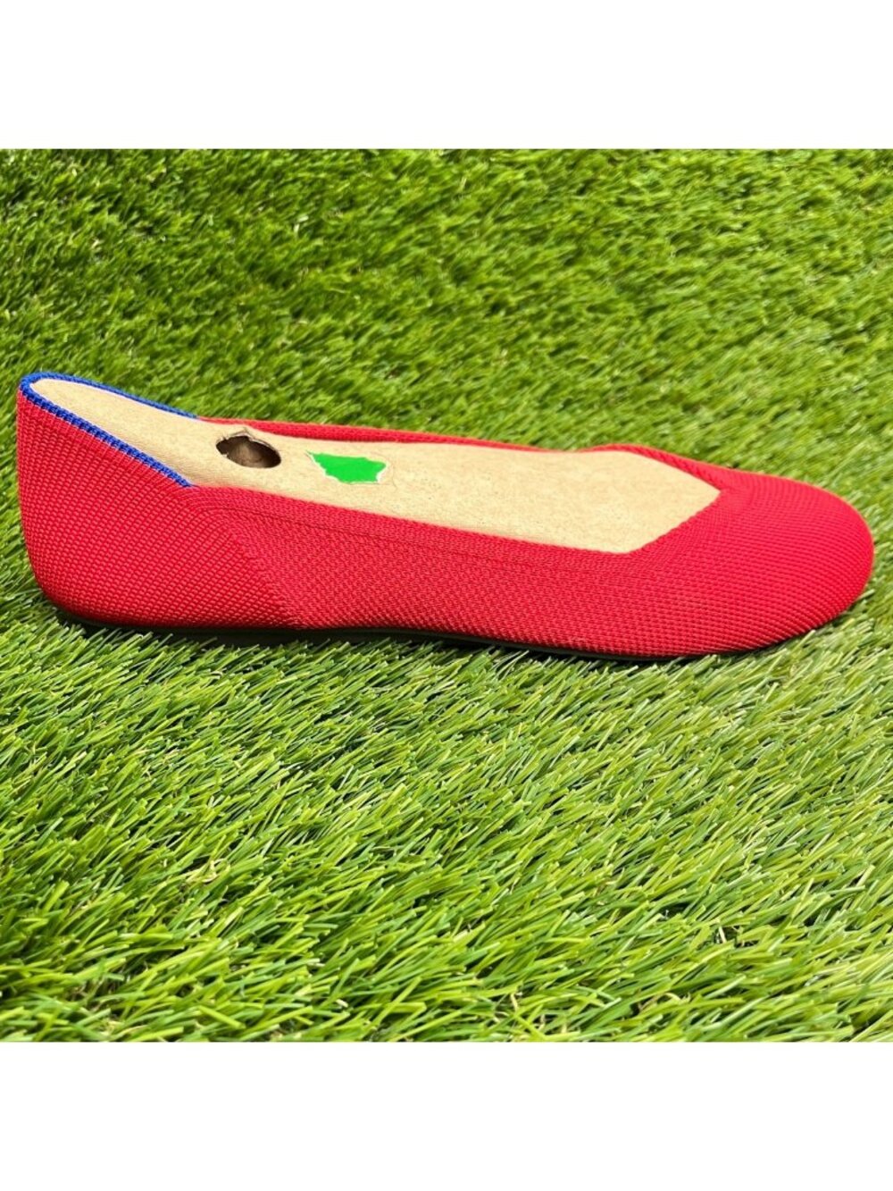 Rothy's The Flat Womens Size 6 Bright Red Casual Knit Slip On Ballet Flats Shoes